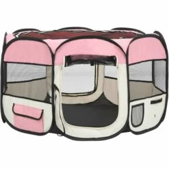 Topdeal Parc Pliable Pour Chien Avec Sac De Transport Rose 110x110x58cm FF171010_FR 9 Topdeal Parc Pliable Pour Chien Avec Sac De Transport Rose 110x110x58cm FF171010_FR -Niche, chenil, enclos et parc pour chien Soldes 2022 52094345 5