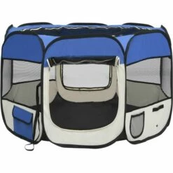 Topdeal Parc Pour Chiens Pliable Avec Sac De Transport Bleu 90x90x58 Cm FF171013_FR -Niche, chenil, enclos et parc pour chien Soldes 2022 52094350 5