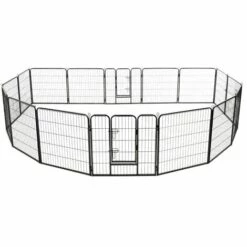 Topdeal Parc Pour Chiens 16 Panneaux Acier 80 X 80 Cm Noir VDFF18386_FR 7 Topdeal Parc Pour Chiens 16 Panneaux Acier 80 X 80 Cm Noir VDFF18386_FR -Niche, chenil, enclos et parc pour chien Soldes 2022 52095117 3