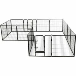 Topdeal Parc Pour Chiens 16 Panneaux Acier 80 X 80 Cm Noir VDFF18386_FR 8 Topdeal Parc Pour Chiens 16 Panneaux Acier 80 X 80 Cm Noir VDFF18386_FR -Niche, chenil, enclos et parc pour chien Soldes 2022 52095117 4