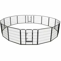 Topdeal Parc Pour Chiens 16 Panneaux Acier 80 X 80 Cm Noir VDFF18386_FR 9 Topdeal Parc Pour Chiens 16 Panneaux Acier 80 X 80 Cm Noir VDFF18386_FR -Niche, chenil, enclos et parc pour chien Soldes 2022 52095117 5