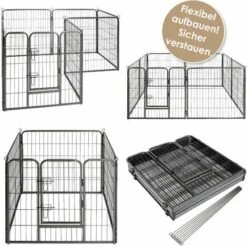 LovPet® Parc Pour Chiots Enclos Parc Pour Chiots Parc Pour Chiens Parc Pour Animaux Chiens, Avec Porte Et Parc Résistant Aux Intempéries Pour Chien, Chat, Chiot, Lapin, Cochon D'Inde, XXL (mit Schutzplane) (de) -Niche, chenil, enclos et parc pour chien Soldes 2022 52973863 3