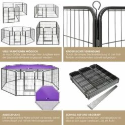 LovPet® Parc Pour Chiots Enclos Parc Pour Chiots Parc Pour Chiens Parc Pour Animaux Chiens, Avec Porte Et Parc Résistant Aux Intempéries Pour Chien, Chat, Chiot, Lapin, Cochon D'Inde, XXL (mit Schutzplane) (de) -Niche, chenil, enclos et parc pour chien Soldes 2022 52973863 4