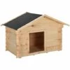 LITZEE Niche Pour Chiens 125x80x100 Cm Bois De Pin Massif 14 Mm #