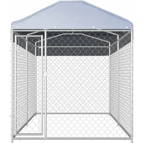 LITZEE Chenil D'extérieur Avec Toit Pour Chiens 382x192x225 Cm # 3 LITZEE Chenil D'extérieur Avec Toit Pour Chiens 382x192x225 Cm # – Image 3