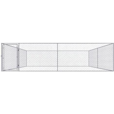 LITZEE Chenil Extérieur Pour Chiens Acier Galvanisé 4x4x1 M # 3 LITZEE Chenil Extérieur Pour Chiens Acier Galvanisé 4x4x1 M # – Image 3