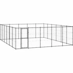 HELLOSHOP26 Chenil Extérieur Cage Enclos Parc Animaux Chien D'extérieur Pour Chiens Acier 36,3 M²