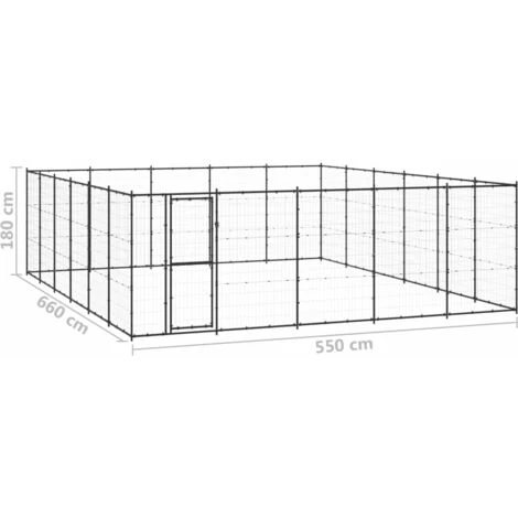 HELLOSHOP26 Chenil Extérieur Cage Enclos Parc Animaux Chien D'extérieur Pour Chiens Acier 36,3 M² 2 HELLOSHOP26 Chenil Extérieur Cage Enclos Parc Animaux Chien D'extérieur Pour Chiens Acier 36,3 M² – Image 2