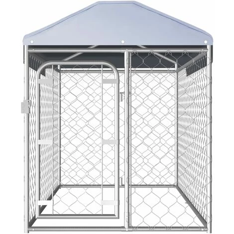 HELLOSHOP26 Chenil Extérieur Cage Enclos Parc Animaux Chien D'extérieur Avec Toit Pour Chiens 125 Cm 3 HELLOSHOP26 Chenil Extérieur Cage Enclos Parc Animaux Chien D'extérieur Avec Toit Pour Chiens 125 Cm – Image 3