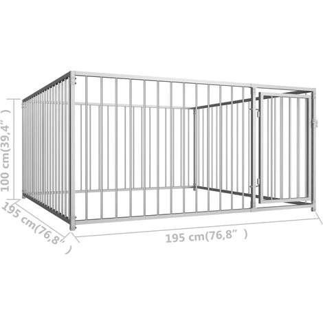 HELLOSHOP26 Chenil Extérieur Cage Enclos Parc Animaux Chien D'extérieur Pour Chiens 100 Cm 2 HELLOSHOP26 Chenil Extérieur Cage Enclos Parc Animaux Chien D'extérieur Pour Chiens 100 Cm – Image 2