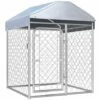 HELLOSHOP26 Chenil Extérieur Cage Enclos Parc Animaux Chien Extérieur Avec Toit 100 X 100 X 125 Cm