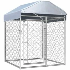 HELLOSHOP26 Chenil Extérieur Cage Enclos Parc Animaux Chien Extérieur Avec Toit 100 X 100 X 125 Cm