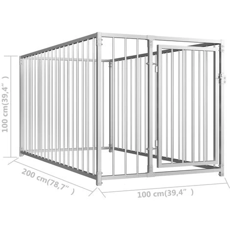 HELLOSHOP26 Chenil Extérieur Cage Enclos Parc Animaux Chien D'extérieur Pour Chiens 100 Cm 2 HELLOSHOP26 Chenil Extérieur Cage Enclos Parc Animaux Chien D'extérieur Pour Chiens 100 Cm – Image 2