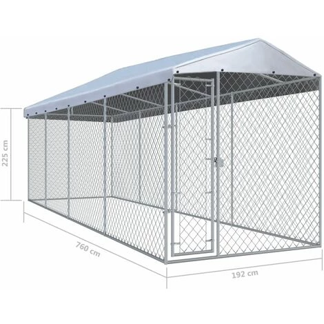 HELLOSHOP26 Chenil Extérieur Cage Enclos Parc Animaux Chien Extérieur Avec Toit Pour Chiens 760 X 190 X 225 Cm 2 HELLOSHOP26 Chenil Extérieur Cage Enclos Parc Animaux Chien Extérieur Avec Toit Pour Chiens 760 X 190 X 225 Cm – Image 2