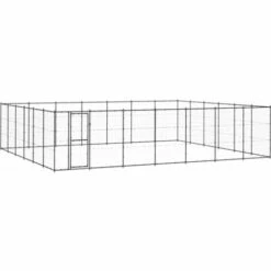 HELLOSHOP26 Chenil Extérieur Cage Enclos Parc Animaux Chien D'extérieur Pour Chiens Acier 50,82 M²