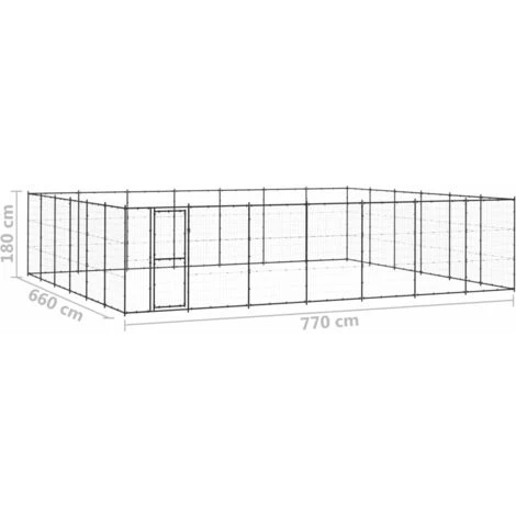HELLOSHOP26 Chenil Extérieur Cage Enclos Parc Animaux Chien D'extérieur Pour Chiens Acier 50,82 M² 2 HELLOSHOP26 Chenil Extérieur Cage Enclos Parc Animaux Chien D'extérieur Pour Chiens Acier 50,82 M² – Image 2
