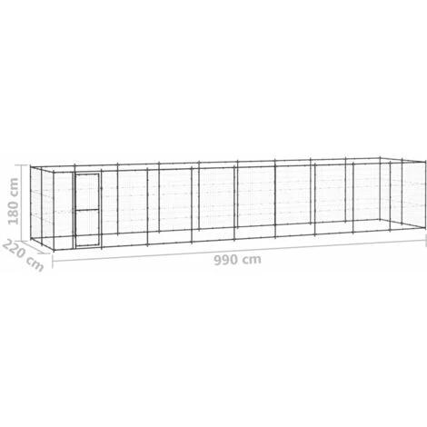 HELLOSHOP26 Chenil Extérieur Cage Enclos Parc Animaux Chien D'extérieur Pour Chiens Acier 21,78 M² 2 HELLOSHOP26 Chenil Extérieur Cage Enclos Parc Animaux Chien D'extérieur Pour Chiens Acier 21,78 M² – Image 2
