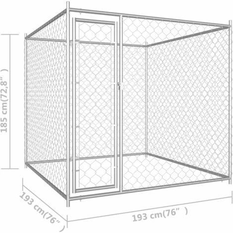 HELLOSHOP26 Chenil Extérieur Cage Enclos Parc Animaux Chien D'extérieur Pour Chiens 185 Cm 2 HELLOSHOP26 Chenil Extérieur Cage Enclos Parc Animaux Chien D'extérieur Pour Chiens 185 Cm – Image 2