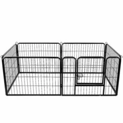 WYCTIN Hofuton Parc Enclos Pour Petits Chiens Chiots Lapin Exterieur Interieur 80 X60cm 6 Panneaux Avec Porte Noir -Niche, chenil, enclos et parc pour chien Soldes 2022 53962714 3