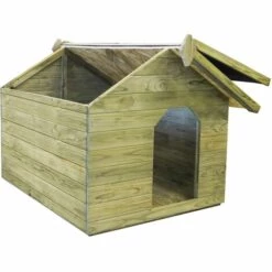 HELLOSHOP26 Niche De Jardin Avec Toit Ouvrant 105 X 123 X 90 Cm En Bois De Pin Imprégné - Bois -Niche, chenil, enclos et parc pour chien Soldes 2022 54021073 5