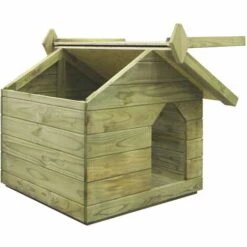 HELLOSHOP26 Niche De Jardin Avec Toit Ouvrant 75 X 78 X 65 Cm Bois De Pin Imprégné - Bois -Niche, chenil, enclos et parc pour chien Soldes 2022 54021945 4