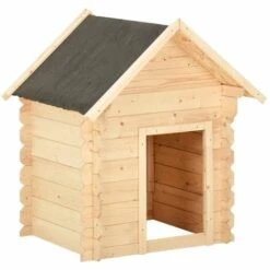Hommoo Niche Pour Chiens 125x80x100 Cm Bois De Pin Massif 14 Mm