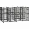 VidaXL Chenil D'extérieur Pour Chiens Acier 7,37 M² - Noir