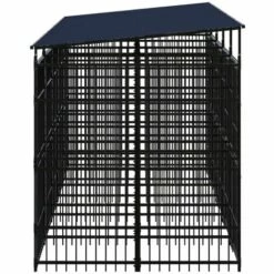VidaXL Chenil D'extérieur Avec Toit Pour Chiens Acier 9,22 M² - Noir 7 VidaXL Chenil D'extérieur Avec Toit Pour Chiens Acier 9,22 M² - Noir -Niche, chenil, enclos et parc pour chien Soldes 2022 54141500 3
