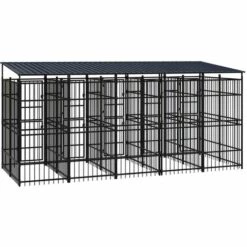 VidaXL Chenil D'extérieur Avec Toit Pour Chiens Acier 9,22 M² - Noir 8 VidaXL Chenil D'extérieur Avec Toit Pour Chiens Acier 9,22 M² - Noir -Niche, chenil, enclos et parc pour chien Soldes 2022 54141500 4