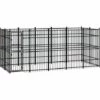 VidaXL Chenil D'extérieur Pour Chiens Acier 9,22 M² - Noir