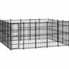 VidaXL Chenil D'extérieur Pour Chiens Acier 18,43 M² - Noir