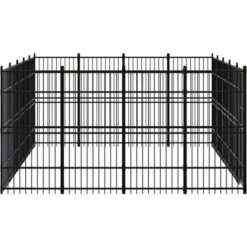 VidaXL Chenil D'extérieur Pour Chiens Acier 18,43 M² - Noir -Niche, chenil, enclos et parc pour chien Soldes 2022 54141533 3