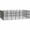 VidaXL Chenil D'extérieur Pour Chiens Acier 25,8 M² - Noir