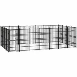 VidaXL Chenil D'extérieur Pour Chiens Acier 25,8 M² - Noir