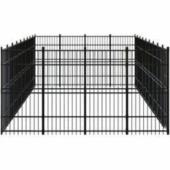 VidaXL Chenil D'extérieur Pour Chiens Acier 33,18 M² - Noir 7 VidaXL Chenil D'extérieur Pour Chiens Acier 33,18 M² - Noir -Niche, chenil, enclos et parc pour chien Soldes 2022 54141537 3