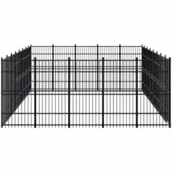 VidaXL Chenil D'extérieur Pour Chiens Acier 36,86 M² - Noir 7 VidaXL Chenil D'extérieur Pour Chiens Acier 36,86 M² - Noir -Niche, chenil, enclos et parc pour chien Soldes 2022 54141542 3