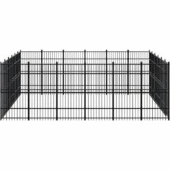 VidaXL Chenil D'extérieur Pour Chiens Acier 33,18 M² - Noir 7 VidaXL Chenil D'extérieur Pour Chiens Acier 33,18 M² - Noir -Niche, chenil, enclos et parc pour chien Soldes 2022 54141545 3