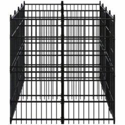 VidaXL Chenil D'extérieur Pour Chiens Acier 7,37 M² - Noir -Niche, chenil, enclos et parc pour chien Soldes 2022 54141560 3