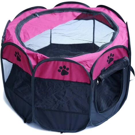 ECHOO Parc Pour Chien Pour Animaux De Compagnie - Tente Pliante Pour Animaux De Compagnie Tissu Oxford Portable Étanche Résistant Aux Rayures Octogonal Couverture D'ombre Amovible Petits Chiots/Chats,Rose 1 ECHOO Parc Pour Chien Pour Animaux De Compagnie - Tente Pliante Pour Animaux De Compagnie Tissu Oxford Portable Étanche Résistant Aux Rayures Octogonal Couverture D'ombre Amovible Petits Chiots/Chats,Rose