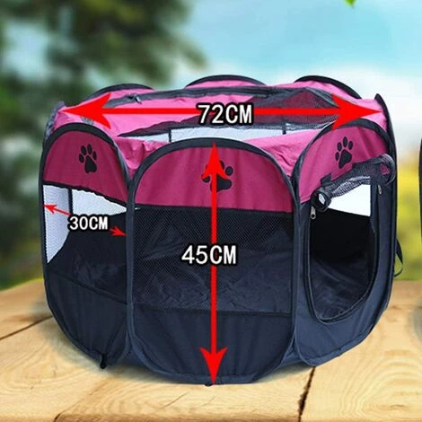 ECHOO Parc Pour Chien Pour Animaux De Compagnie - Tente Pliante Pour Animaux De Compagnie Tissu Oxford Portable Étanche Résistant Aux Rayures Octogonal Couverture D'ombre Amovible Petits Chiots/Chats,Rose 5 ECHOO Parc Pour Chien Pour Animaux De Compagnie - Tente Pliante Pour Animaux De Compagnie Tissu Oxford Portable Étanche Résistant Aux Rayures Octogonal Couverture D'ombre Amovible Petits Chiots/Chats,Rose – Image 5