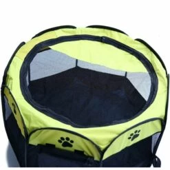 ECHOO Parc Pour Chien Pour Animaux De Compagnie - Tente Pliante Pour Animaux De Compagnie Tissu Oxford Portable Étanche Résistant Aux Rayures Octogonal Couverture D'ombre Amovible Petits Chiots/Chats,Jaune