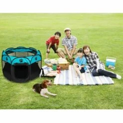 Enclos Chiot Bleu 73x73x43CM FUIENKO 7 Enclos Chiot Bleu 73x73x43CM FUIENKO -Niche, chenil, enclos et parc pour chien Soldes 2022 54325873 4