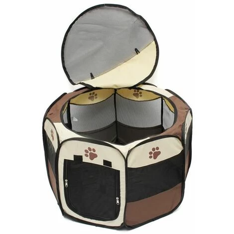 Clôture Pour Chien Couleur De Gris 72x45cm FUIENKO 3 Clôture Pour Chien Couleur De Gris 72x45cm FUIENKO – Image 3