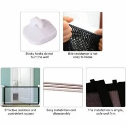 Barrière De Sécurité Chien Noir 110 X 72cm FUIENKO -Niche, chenil, enclos et parc pour chien Soldes 2022 54326657 3