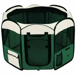 Clôture Pour Animaux De Compagnie Amovible VERT En 115x115x64 Cm FUIENKO