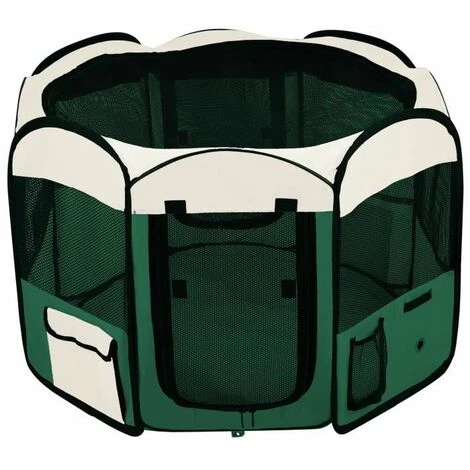 Clôture Pour Animaux De Compagnie Amovible VERT En 115x115x64 Cm FUIENKO 1 Clôture Pour Animaux De Compagnie Amovible VERT En 115x115x64 Cm FUIENKO