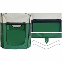 Clôture Pour Animaux De Compagnie Amovible VERT En 115x115x64 Cm FUIENKO -Niche, chenil, enclos et parc pour chien Soldes 2022 54328437 4