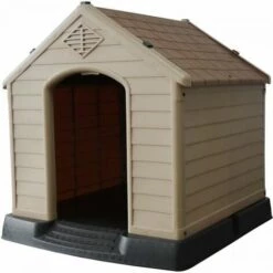 AUTRES POIL & PLUMES - Niche En Plastique Pour Chien - OLAF - Mocha Et Chocolat - 87.7*78.5*81.5cm