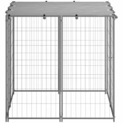 TRUE DEAL Chenil Argenté 110x110x110 Cm Acier -Niche, chenil, enclos et parc pour chien Soldes 2022 54484353 3