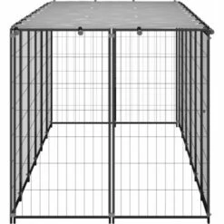 TRUE DEAL Chenil Noir 330x110x110 Cm Acier -Niche, chenil, enclos et parc pour chien Soldes 2022 54485595 3